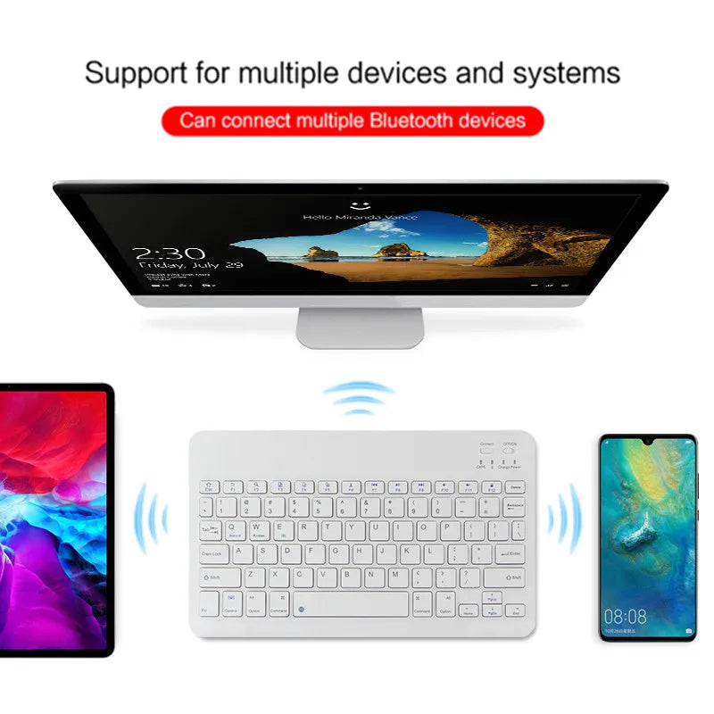 Mini Bluetooth Keyboard Wireless Russian Keyboard Tablet Spanish Rechargeable Keyboard For Tablet ipad phone iphone Laptop