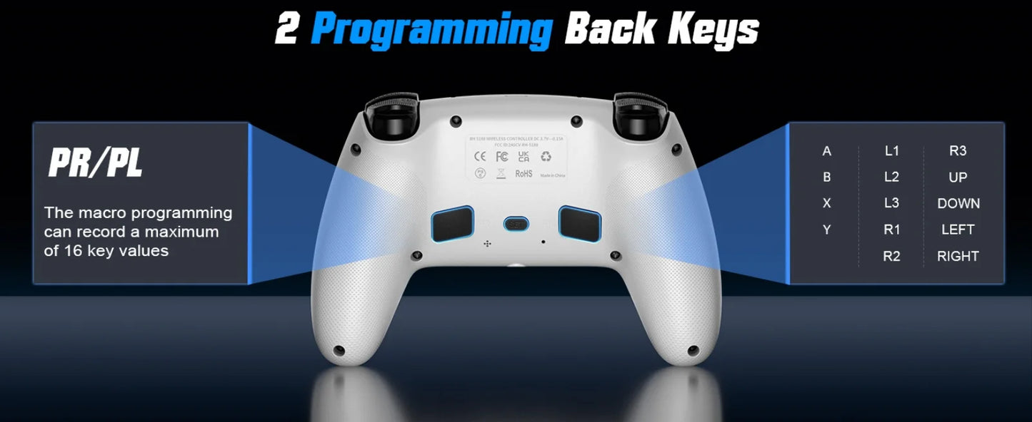 Controller For Playstation 5 PS5/PS5 Pro/Slim/PC Gamepads W/Hall Effect RGB Wireless Game Control Joystick Marco/Turbo Program