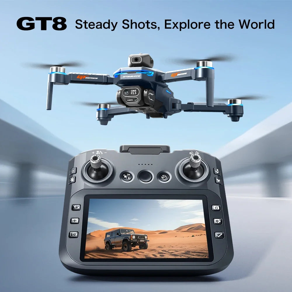 Lenovo GT8 Drone 8K Professional Dual Camera GPS FPV Brushless Motor Optical Flow Hovering Folding Quadcopter 4K RC Dron Toys