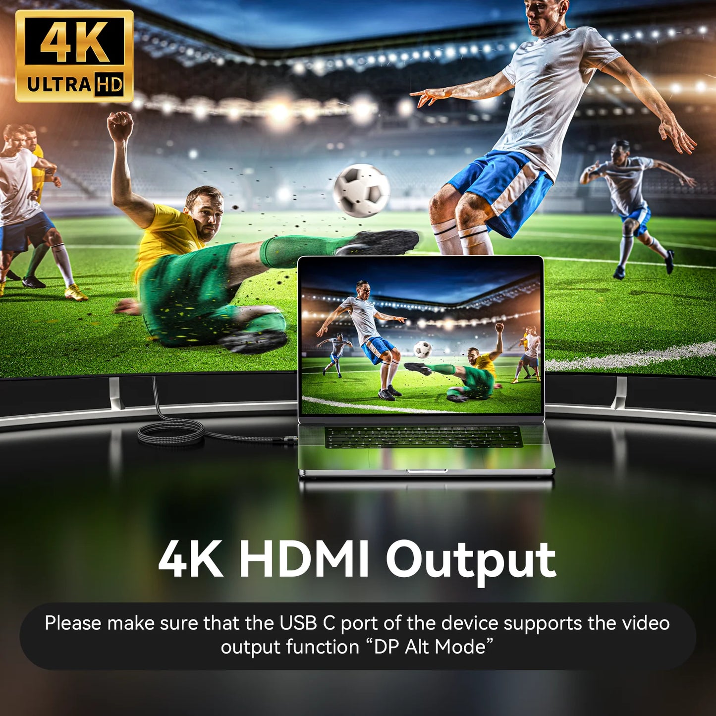 Type-C to HDMI 4K@60Hz HD Video Conversion Cable Same Screen Cable TV Computer Screen Projection Cable for iPhone16/15 MacBook