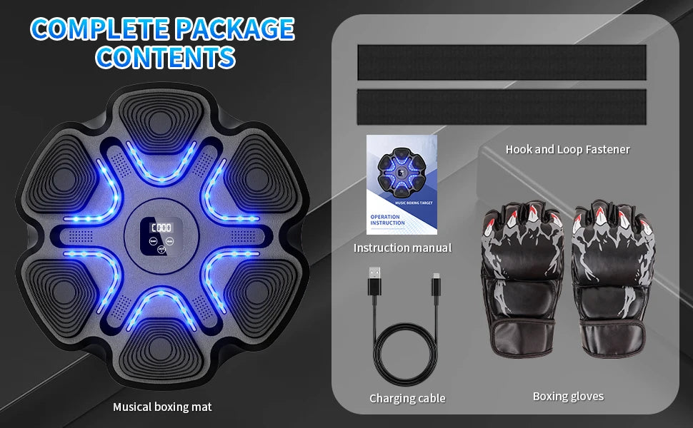 Music Boxing Machine for Adults and Kids, Smart Bluetooth Boxing Training Equipment with Gloves for Home,Office and Gym