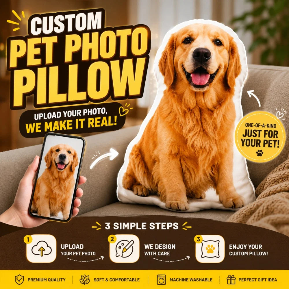 Coussin Personnalisé 3D — Portrait de Votre Animal